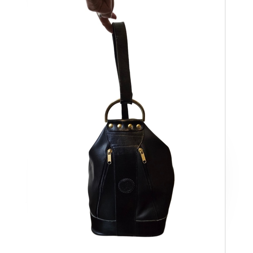 Vintage Creazioni Ipes Italian Leather Teardrop Convertible Backpack Bag 1980s